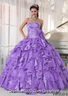 Ball Gown Sweetheart Beading and Ruffles Dresses For Quinceaneras