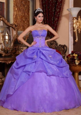 Discount Strapless Organza Quinceanera Gown Dresses with Appliques