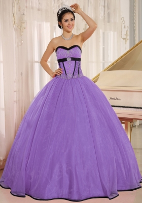 Sweetheart Beaded Decorate Oganza Long Dresses For a Quinceanera