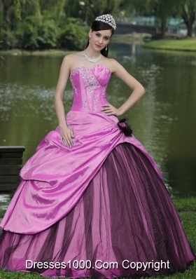 2014 New Style Sweetheart Taffeta Quinceanera Dress with Appliques
