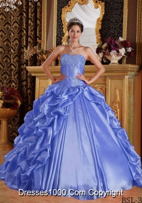 2014 Perfect Purple Puffy Sweetheart Emboridery and Beading Quinceanera Dress