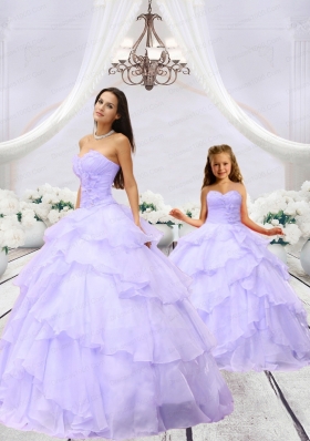 2015 Unique Beading and Ruching Princesita Dress in Lavender