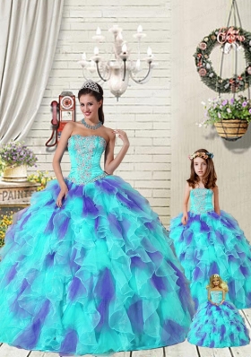 Exquisite Ruffles and Beading Multi-color Princesita Dress for 2015