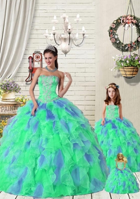 Exquisite Ruffles and Beading Multi-color Princesita Dress for 2015 Summer