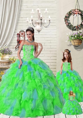 Exquisite Ruffles and Beading Princesita Dress in Multi-color