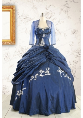 Perfect Sweetheart Navy Blue Quinceanera Dresses with Wraps