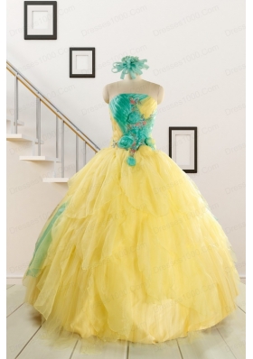 Classical Multi Color Quinceanera Dresses with Hand Made Flowers