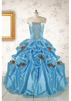 New Style Aqua Blue Quinceanera Dresses with Beading for 2015