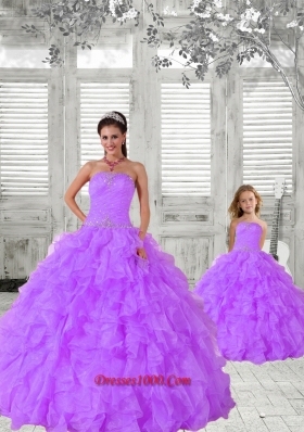 2015 Trendy Lavender Princesita Dress with Beading and Ruching