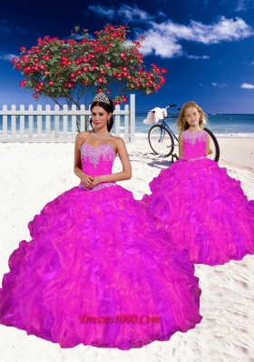 Top Seller Appliques and Beading Fuchsia Princesita Dress for 2015