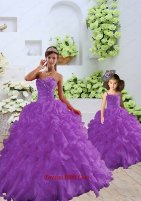 Trendy Purple Princesita Dress with Beading and Ruffles for 2015 Spring