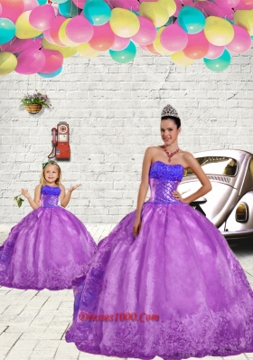2015 Luxurious Beading and Embroidery Princesita Dress in Purple
