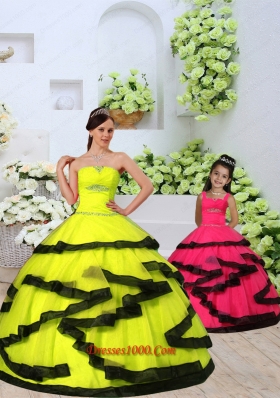 Custom Made Organza Yellow Princesita Dress with Beading and Ruching for 2015