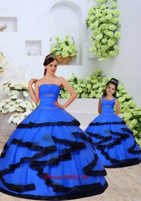 Most Popular Beading and Ruching Royal Blue Princesita Dress for 2015