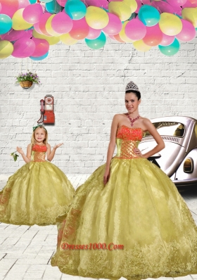 2015 Unique Beading and Embroidery Light Yellow Princesita Dress