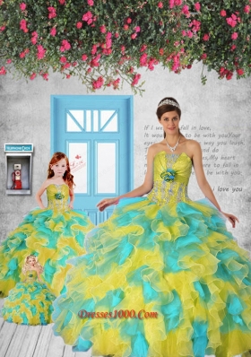 Classical Appliques and Ruffles Multi-color Princesita Dress