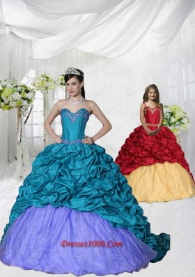 Discount Appliques Brush Train Blue and Purple Princesita Dress