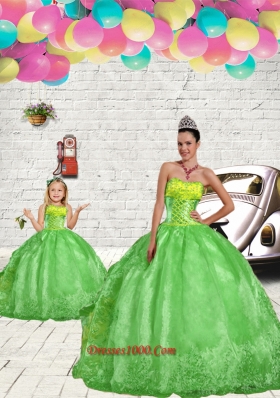 Fashionable Green Princesita Dress with Beading and Embroidery for 2015