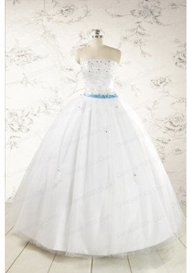 Discount White Quinceanera Dresses with Appliques