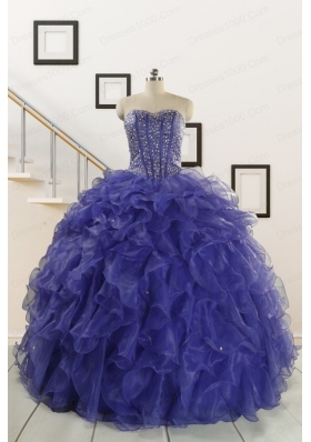 2015 Pretty Sweetheart Quinceanera Dresses with Sequins and Ruffles