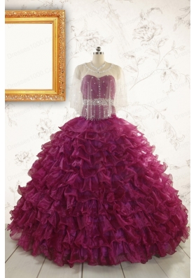 Modest Beading and Ruffles Quinceanera Dresses with Sweetheart