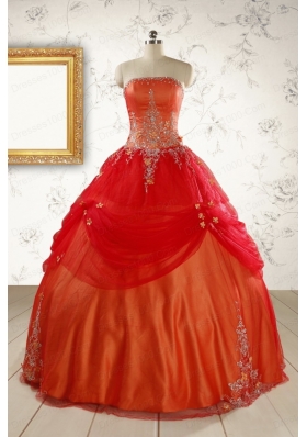 Beautiful Strapless Sweet 16 Dresses with Appliques