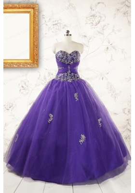 New Arrival Purple Quinceanera Dresses with Appliques and Beading