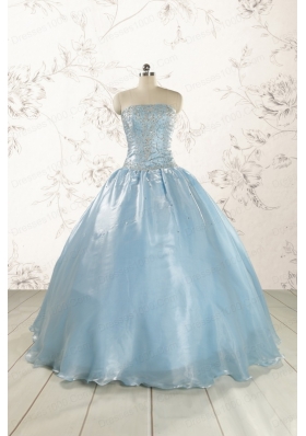 New Style 2015 Strapless Sweet 15 Dresses with Beading