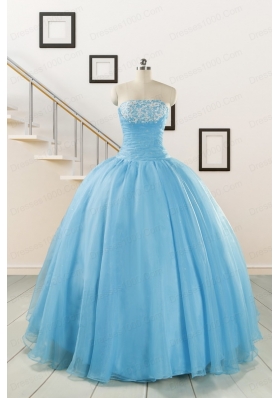 Aqua Blue Super Hot Puffy Sweet 16 Dresses for 2015