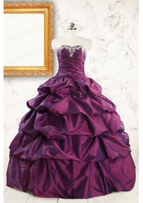 2015 Ball Gown Sweet Sixteen Dresses with Appliques