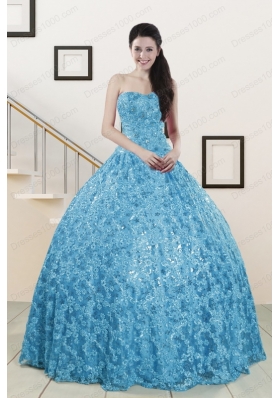 2015 Beautiful Sweetheart Ball Gown Quinceanera Dress in Baby Blue