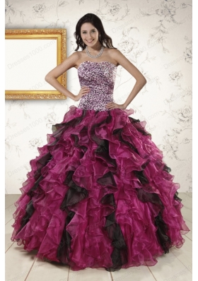 2015 Elegant Sweetheart Ruffles Quinceanera Dresses in Multi-color