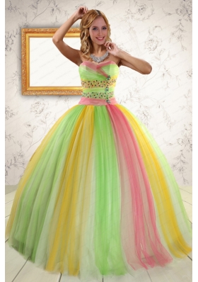 Elegant Ball Gown Sweet 16 Dresses in Multi Color for 2015