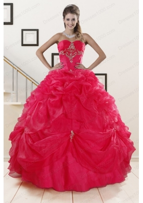 Elegant Red Sweetheart Quinceanera Dresses with Appliques