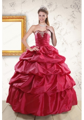 In Stock 2015 Hot Pink Quinceanera Dresses with Lace Up