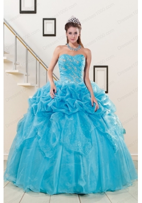 In Stock Sweetheart Beading Quinceanera Dress in Aqua Blue