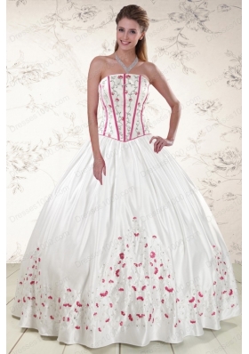 2015 Cheap Strapless Quinceanera Dresses with Appliques