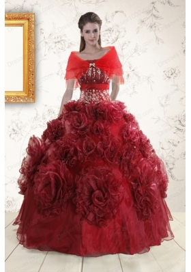 Cheap Quinceanera Dresses with Hand Made Flowers for 2015