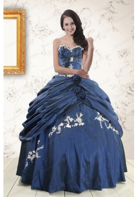 Cheap Sweetheart Ball Gown Quinceanera Dresses in Navy Blue