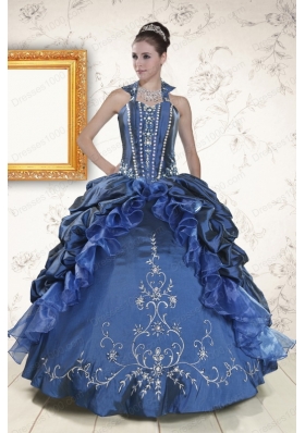 Cheap Sweetheart Navy Blue Quinceanera Dresses with Beading