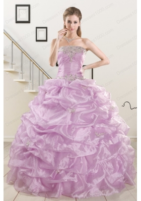 2015 New Style Appliques and Ruffles Quinceanera Dresses in Lilac