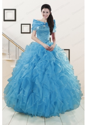 Most Popular Blue Quinceanera Gowns With Beading and Ruffles