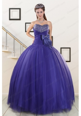 Most Popular Elegant Sweetheart Quinceanera Gowns with Bowknot