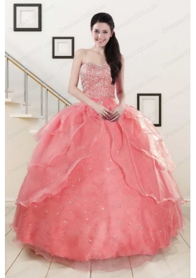 fashionable Sweetheart Beading Appliques Ball Gown Sweet 16 Dresses