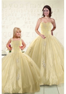 Latest Appliques Princesita Dress in Light Yellow For 2015