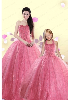 Simple Sweetheart Sequins Princesita Dress in Rose Pink For 2015