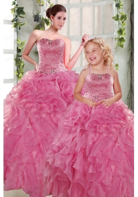 Perfect Beading and Ruffles Ball Gown 2015 Princesita Dress