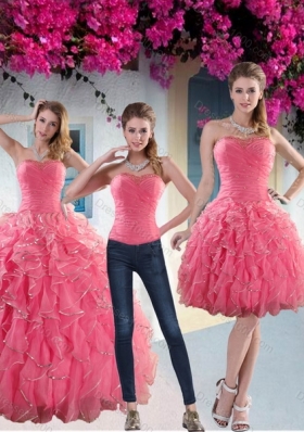 Designer Paillette Quince Dresses with Strapless for 2015