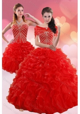 2015 Fashionable Quinceanera Dresses With Beading and Ruffles