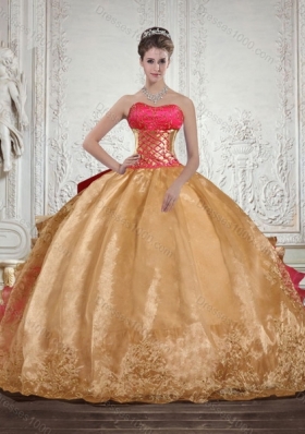 Luxurious Strapless Multi Color Quinceanera Dress with Beading and Embroidery